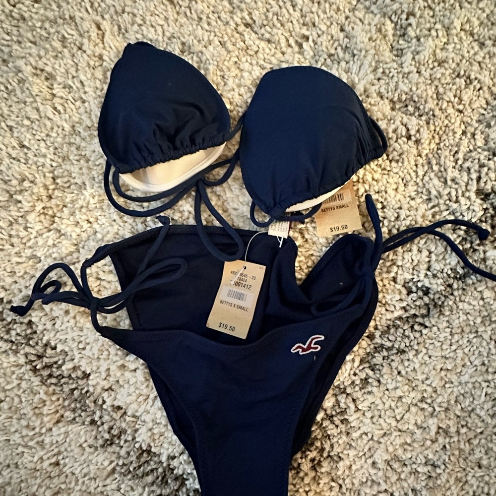 Hollister navy blue bikini